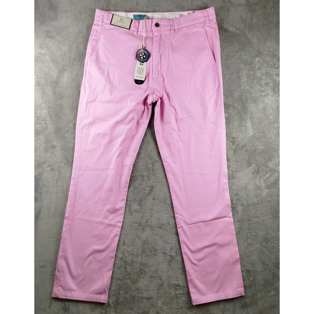 NWT Castaway Nantucket Mens Pants Pink Mens Size 34x32 Harbor Pant Stretch Twill